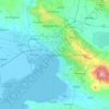 Topografisk kort Thessaloniki, højde, terræn