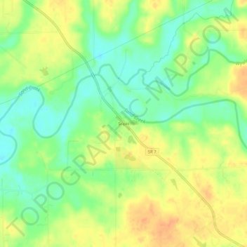 Topografisk kort Scipio, højde, terræn