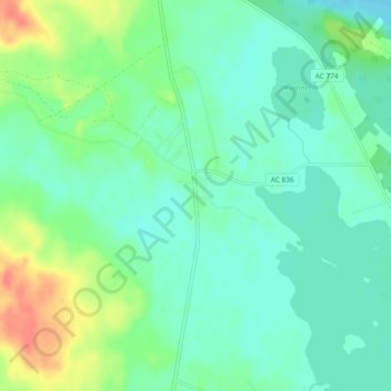 Topografisk kort Långviken, højde, terræn