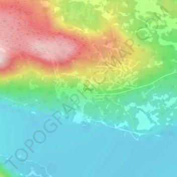 Topografisk kort Ottsjö, højde, terræn