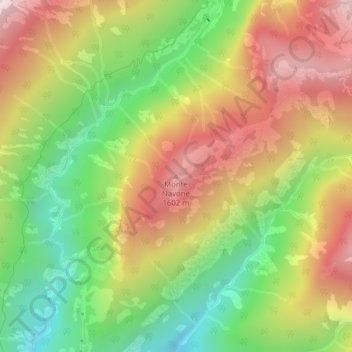 Topografisk kort Monte Navone, højde, terræn