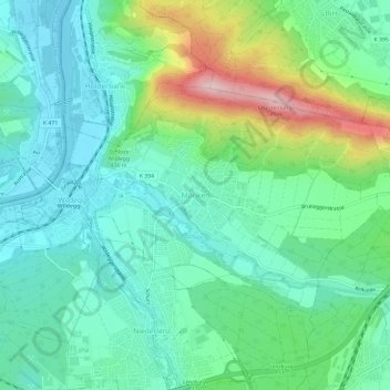 Topografisk kort Möriken, højde, terræn