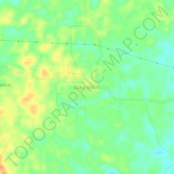 Topografisk kort Bukit Indah, højde, terræn