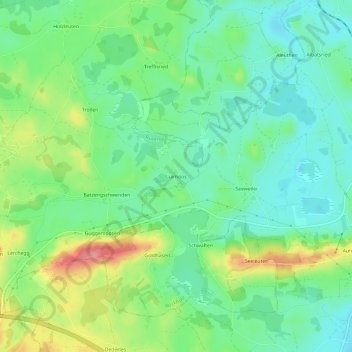 Topografisk kort Luimoos, højde, terræn
