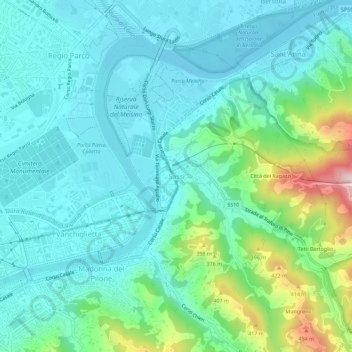 Topografisk kort Sassi, højde, terræn
