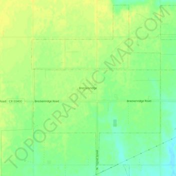 Topografisk kort Breckinridge, højde, terræn
