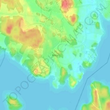 Topografisk kort Råby, højde, terræn
