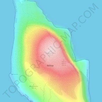 Topografisk kort Eggjarklettur, højde, terræn