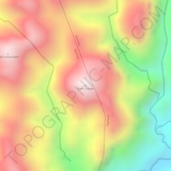 Topografisk kort Buttu Sungki, højde, terræn
