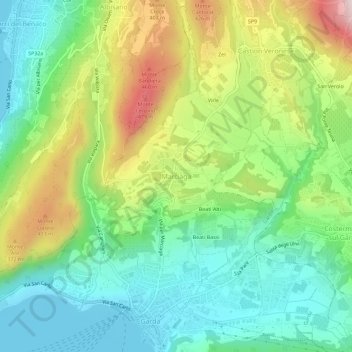 Topografisk kort Marciaga, højde, terræn