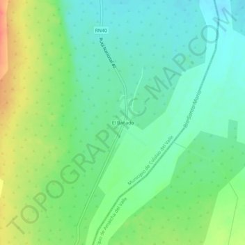 Topografisk kort El Bañado, højde, terræn