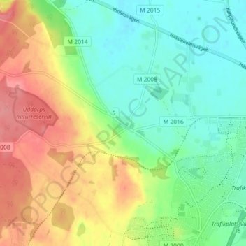 Topografisk kort Skepparslöv, højde, terræn