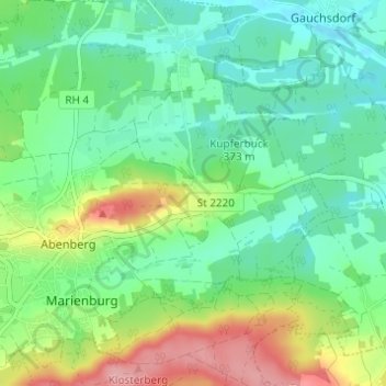 Topografisk kort Louisenau, højde, terræn