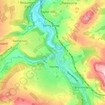 Topografisk kort Magdale, højde, terræn