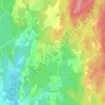 Topografisk kort Ekhult, højde, terræn