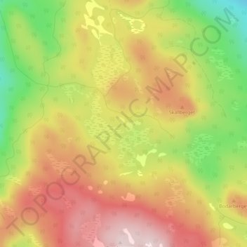 Topografisk kort Bergvallen, højde, terræn