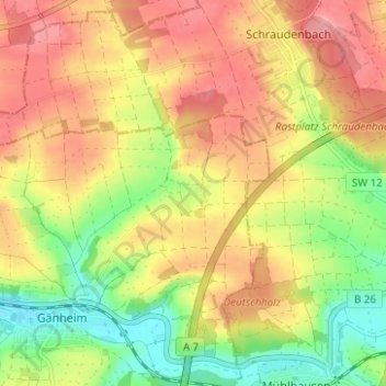 Topografisk kort Ruppertzaint, højde, terræn