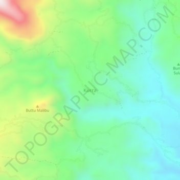 Topografisk kort Kurra, højde, terræn