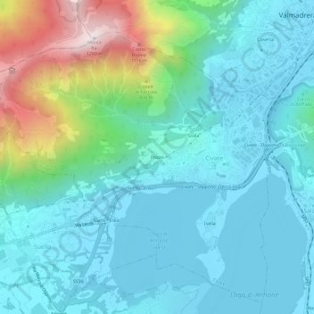 Topografisk kort Pozzo, højde, terræn