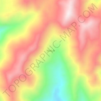 Topografisk kort Maluk, højde, terræn