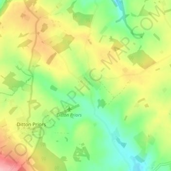 Topografisk kort Middleton Priors, højde, terræn