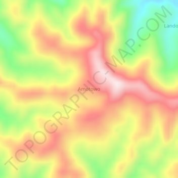 Topografisk kort Amotowo, højde, terræn