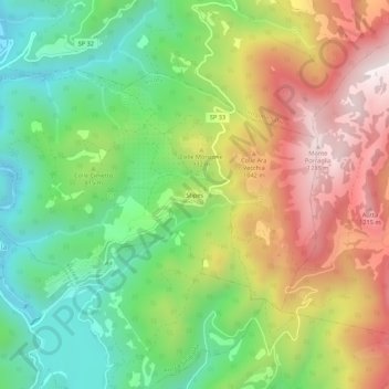 Topografisk kort Stipes, højde, terræn