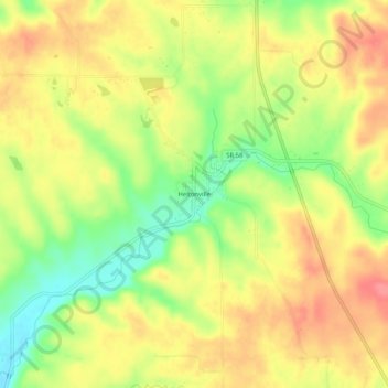 Topografisk kort Heltonville, højde, terræn