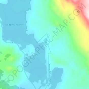 Topografisk kort Vuoggatjålme, højde, terræn
