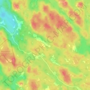 Topografisk kort Stubbhult, højde, terræn