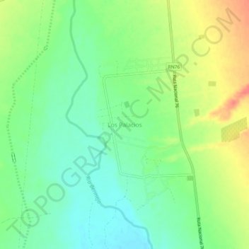 Topografisk kort Los Palacios, højde, terræn
