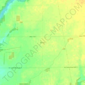 Topografisk kort Burney, højde, terræn