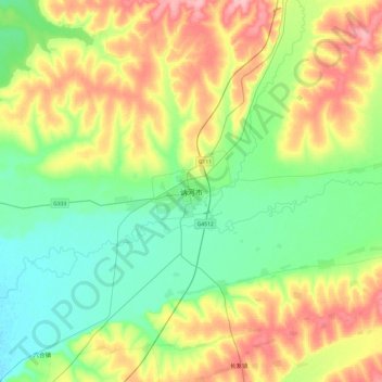 Topografisk kort Nehe, højde, terræn