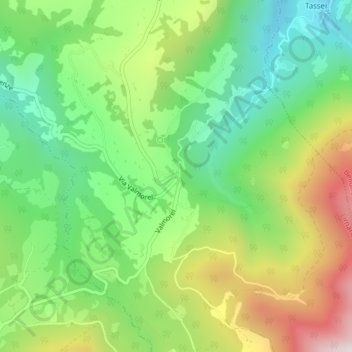 Topografisk kort Valmorel, højde, terræn