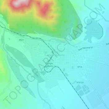 Topografisk kort Campo Quijano, højde, terræn