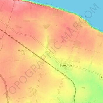 Topografisk kort Buckton, højde, terræn