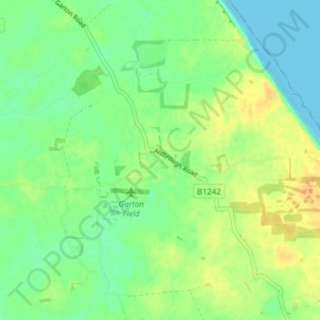 Topografisk kort Garton, højde, terræn