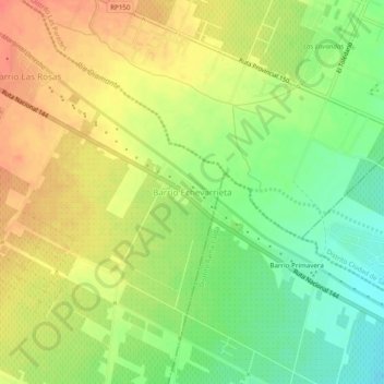 Topografisk kort Barrio Echevarrieta, højde, terræn