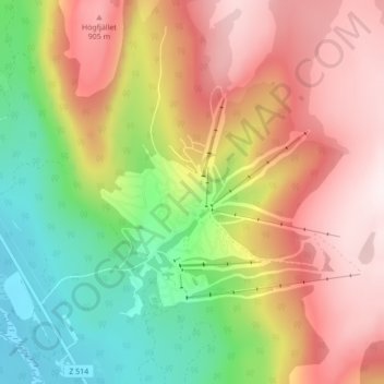 Topografisk kort Björnrike, højde, terræn