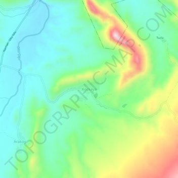Topografisk kort Koçkaya, højde, terræn