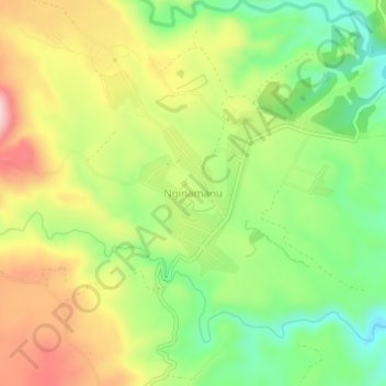 Topografisk kort Nginamanu, højde, terræn