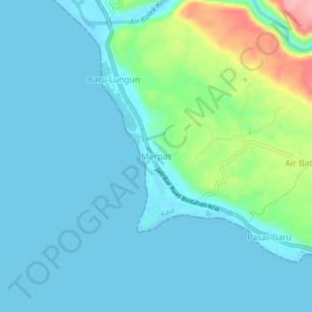 Topografisk kort Merpas, højde, terræn