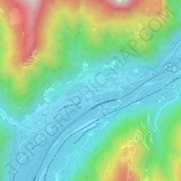 Topografisk kort Sabbionara, højde, terræn
