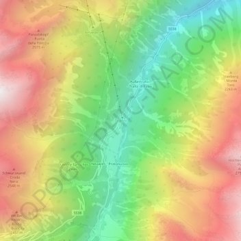 Topografisk kort Trafoi, højde, terræn