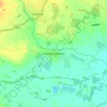 Topografisk kort Golden Green, højde, terræn