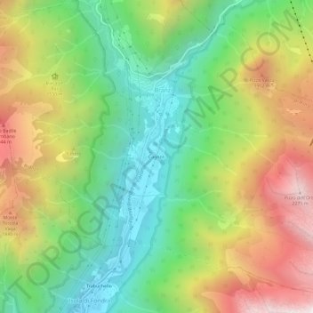 Topografisk kort Cagnoli, højde, terræn