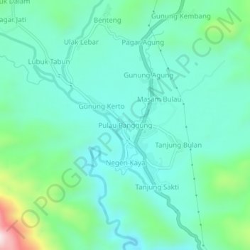 Topografisk kort Pulau Panggung, højde, terræn