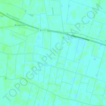 Topografisk kort Horbling Fen, højde, terræn