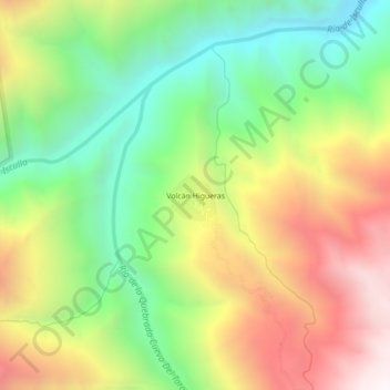 Topografisk kort Volcán Higueras, højde, terræn