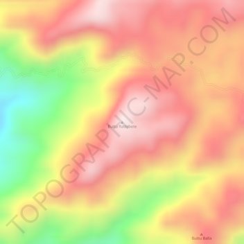 Topografisk kort Buttu Rattebote, højde, terræn